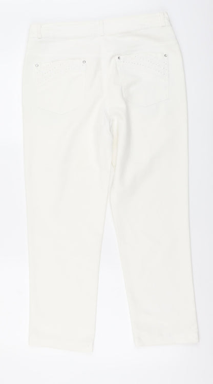 Gerard Womens White Cotton Straight Jeans Size 12 L26 in Regular Button