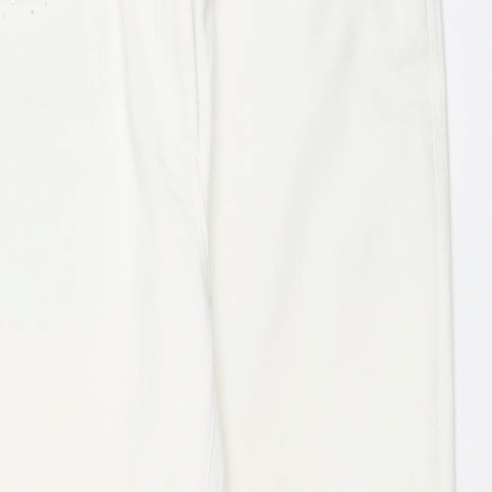Gerard Womens White Cotton Straight Jeans Size 12 L26 in Regular Button