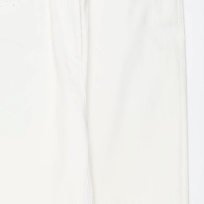 Gerard Womens White Cotton Straight Jeans Size 12 L26 in Regular Button