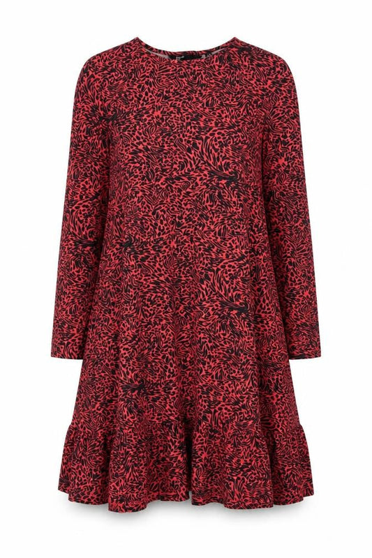 Friends like these Womens Red Animal Print Viscose Trapeze & Swing Size 10 Round Neck Pullover