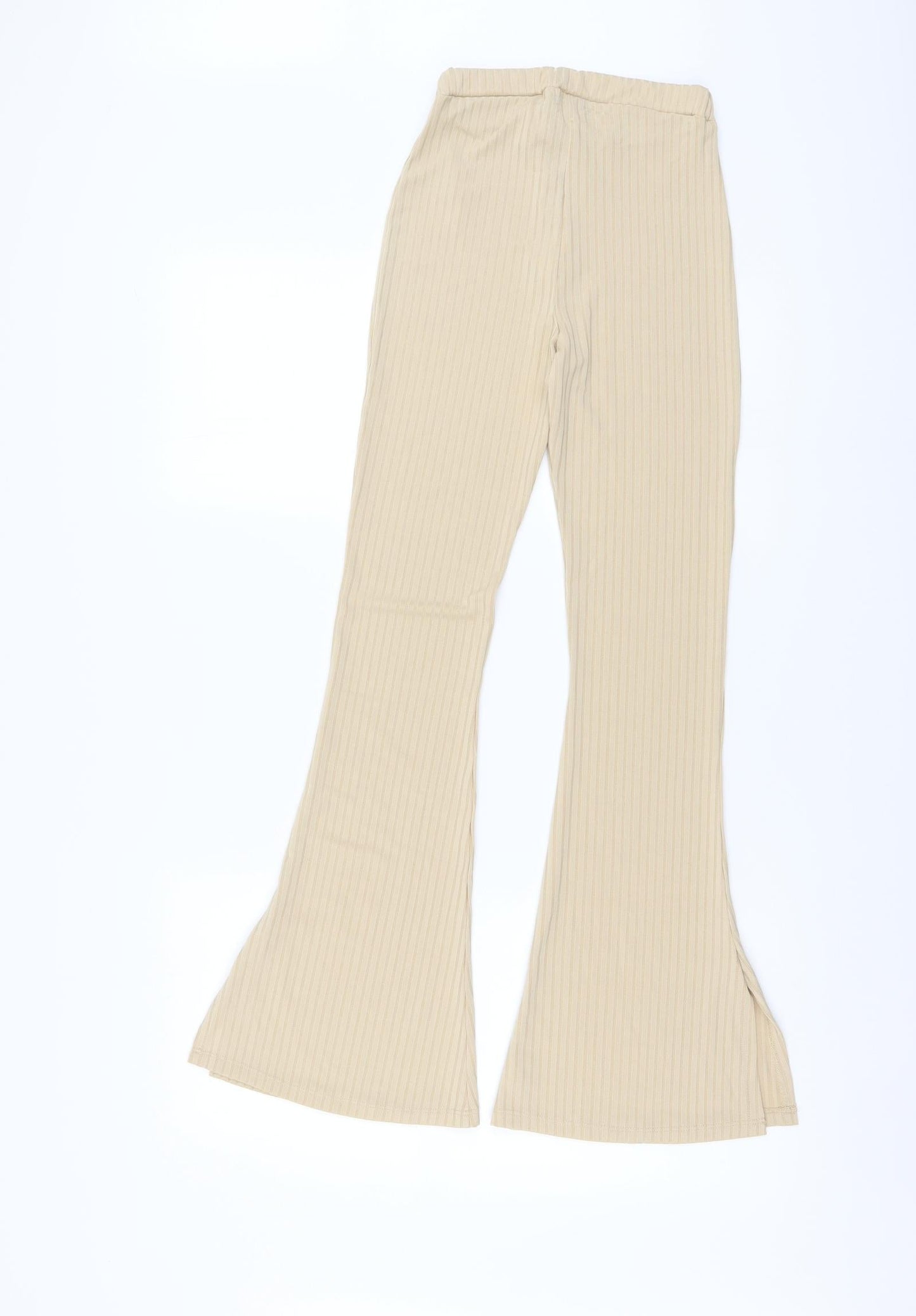 Womens UK Size 8 Boohoo Regular Fit Sweatpants Beige Trousers