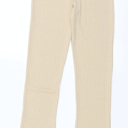 Womens UK Size 8 Boohoo Regular Fit Sweatpants Beige Trousers