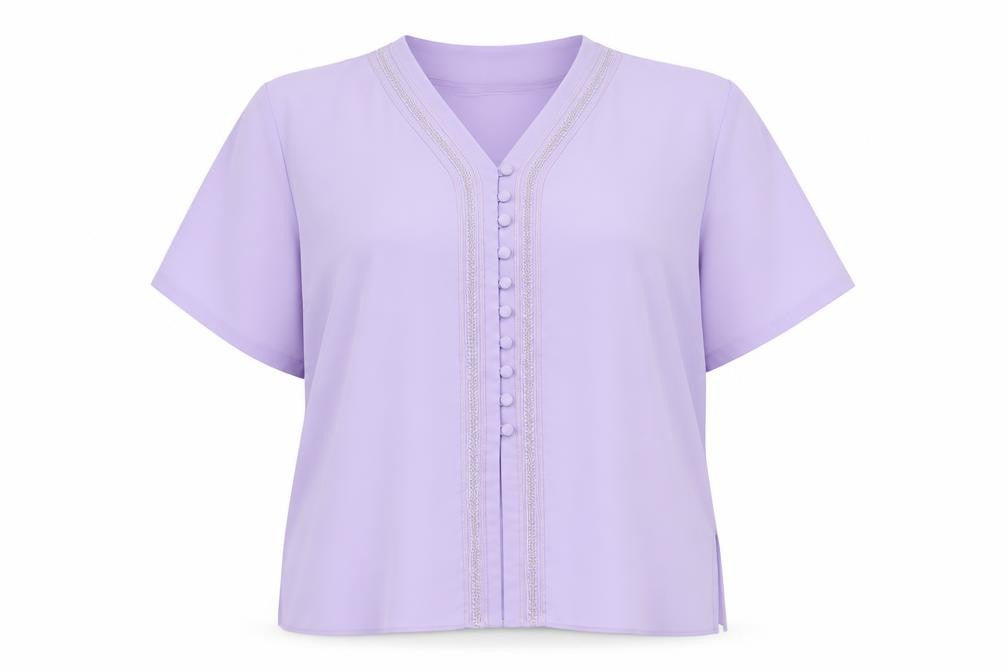 Womens UK Size XL Eye Catch Purple Basic Blouse
