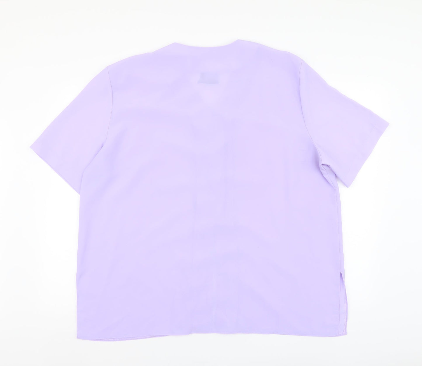 Womens UK Size XL Eye Catch Purple Basic Blouse