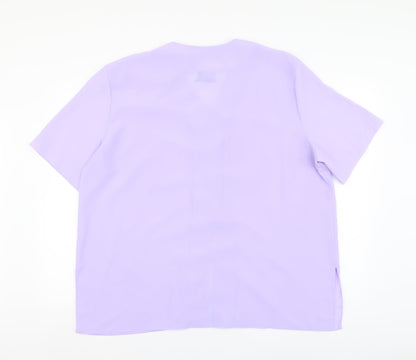 Womens UK Size XL Eye Catch Purple Basic Blouse