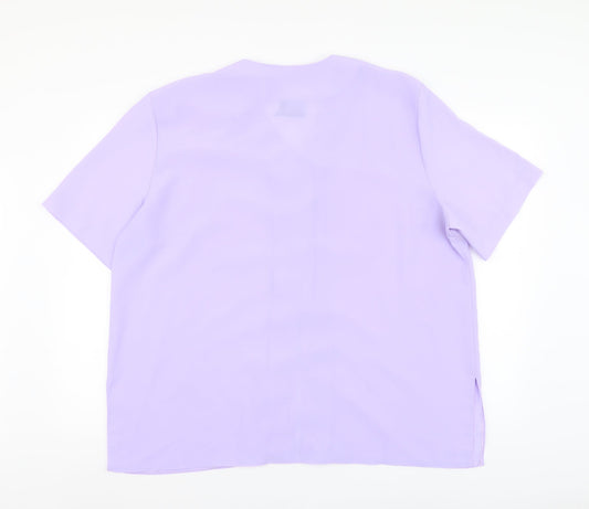 Womens UK Size XL Eye Catch Purple Basic Blouse