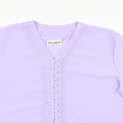 Womens UK Size XL Eye Catch Purple Basic Blouse