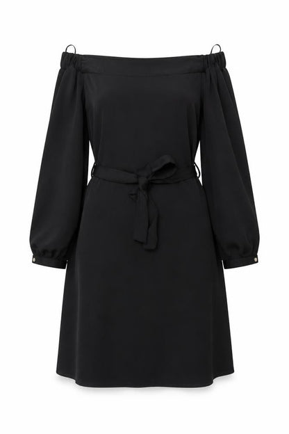 Peacocks Womens Black Polyester A-Line Size 8 Off the Shoulder Pullover