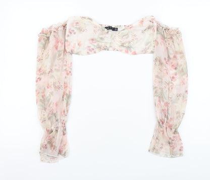 Womens UK Size 14 I SAW IT FIRST Pink Cropped Blouse