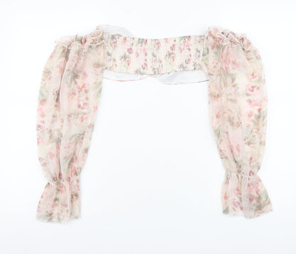 Womens UK Size 14 I SAW IT FIRST Pink Cropped Blouse