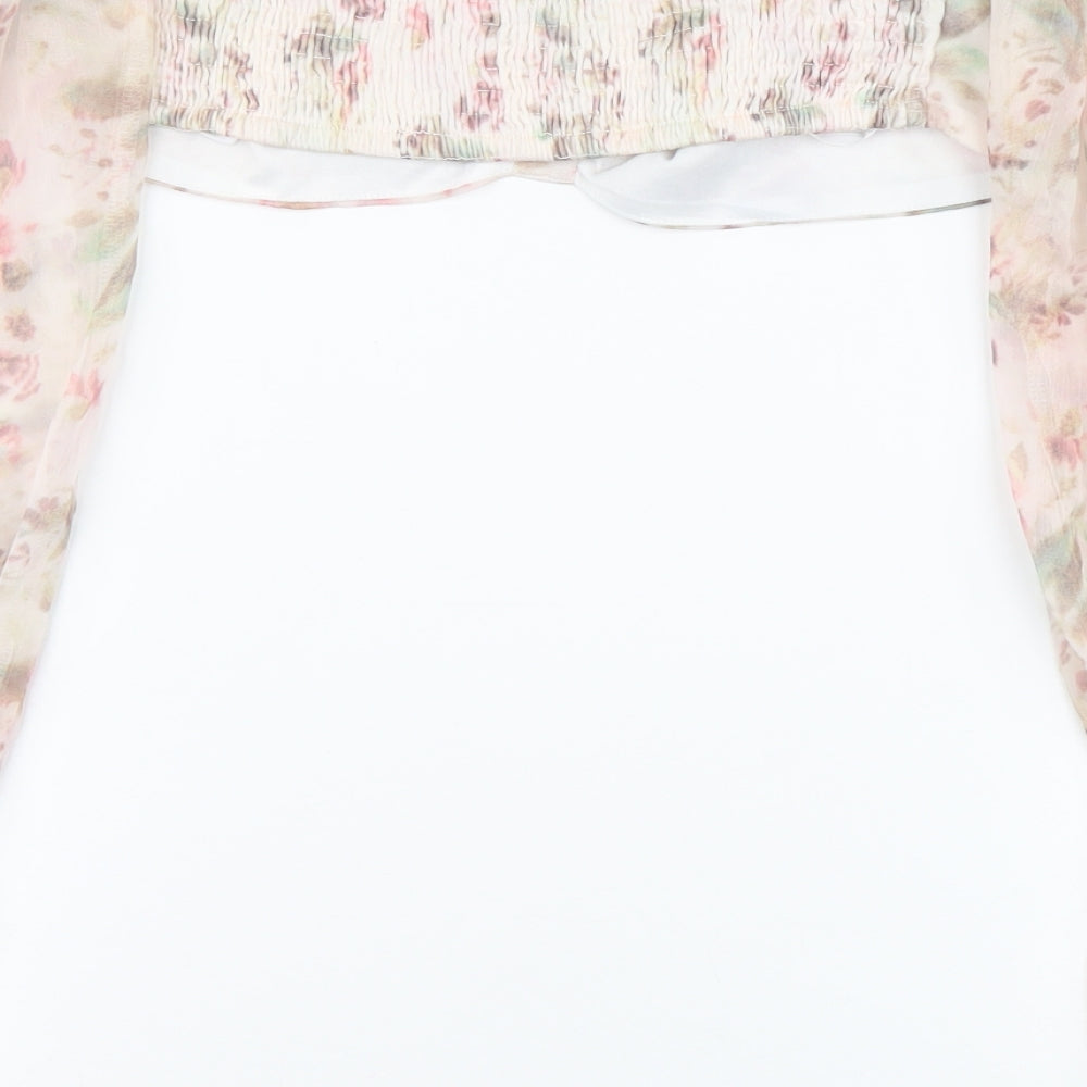 Womens UK Size 14 I SAW IT FIRST Pink Cropped Blouse
