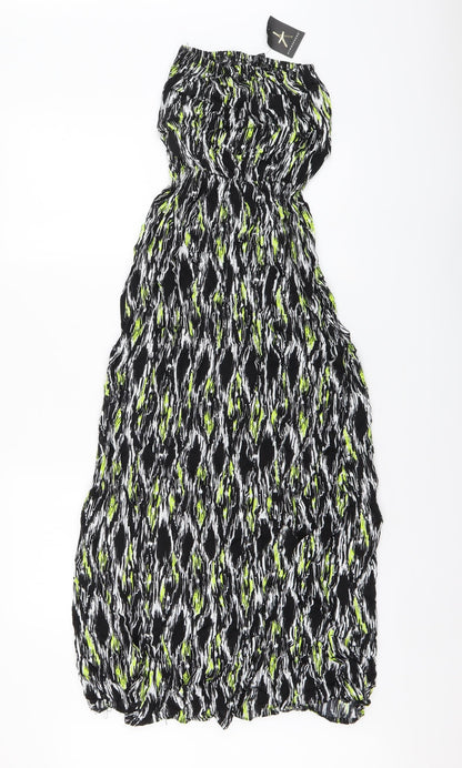 Atmosphere Womens Black Geometric Polyester Maxi Size 6 Off the Shoulder Pullover