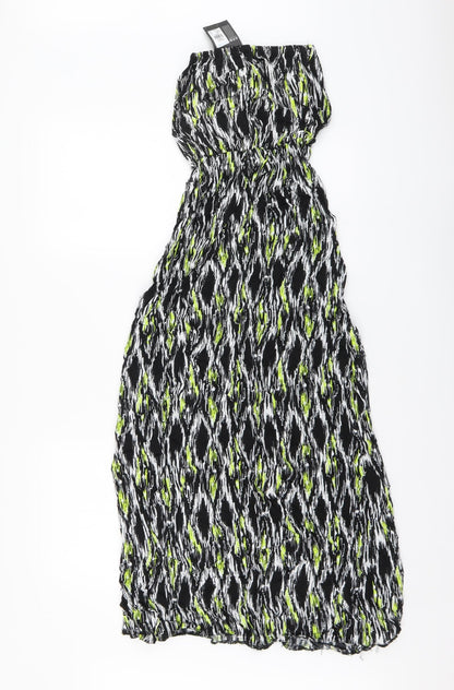 Atmosphere Womens Black Geometric Polyester Maxi Size 6 Off the Shoulder Pullover