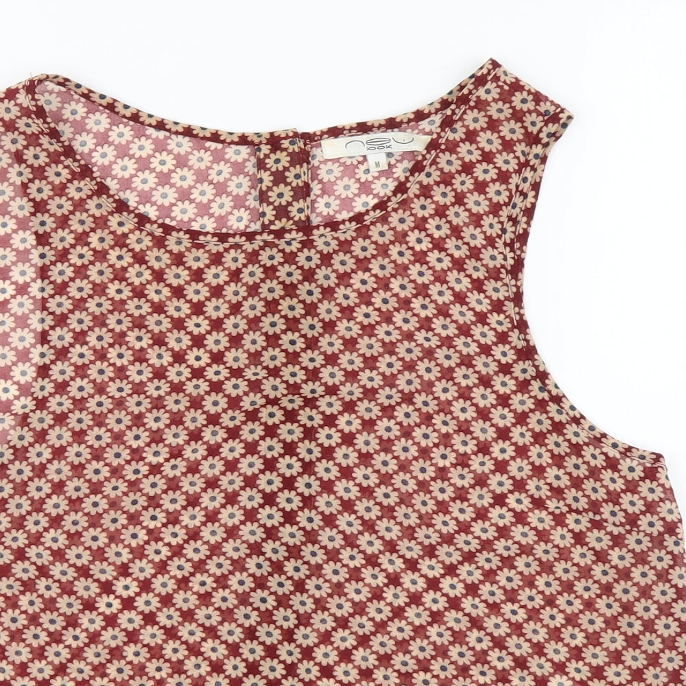 Womens UK Size M New Look Red Basic Tank