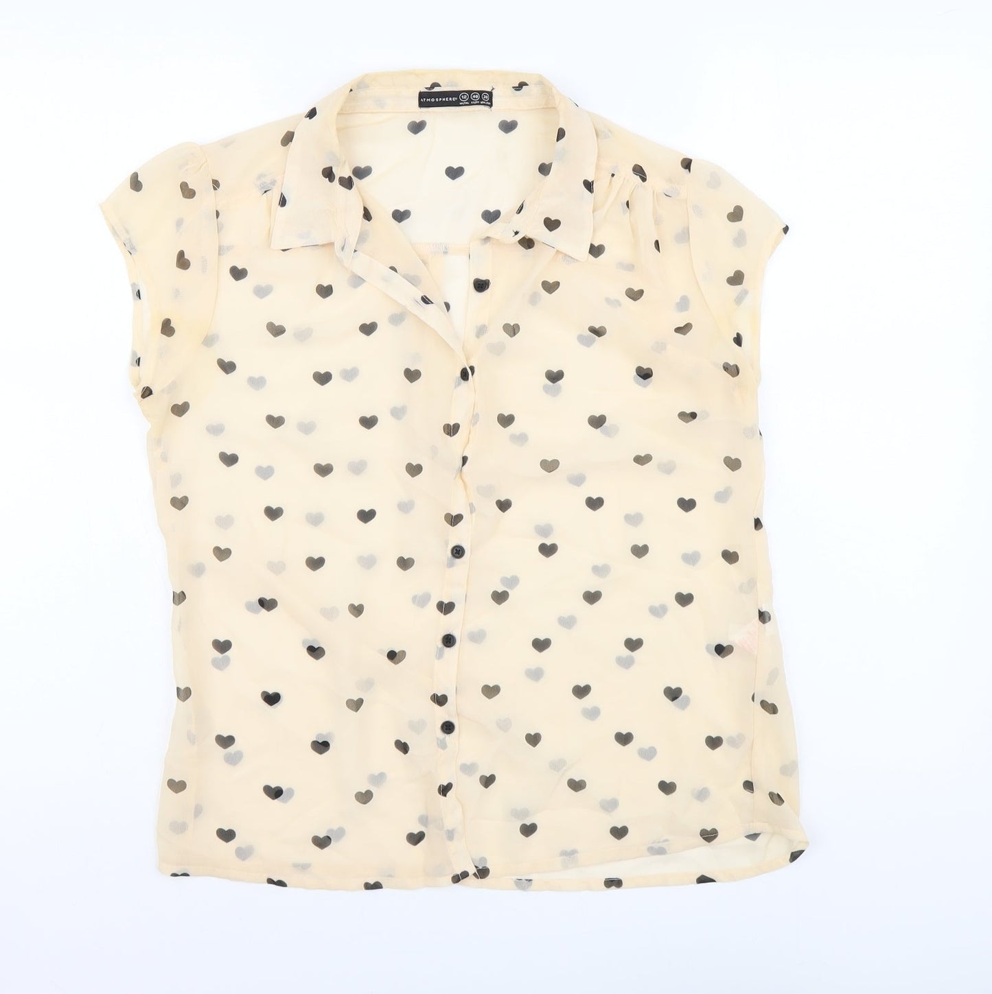 Womens UK Size 12 Atmosphere Beige Basic Button-Up