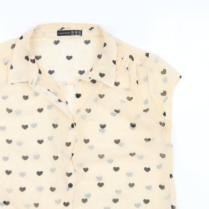 Womens UK Size 12 Atmosphere Beige Basic Button-Up