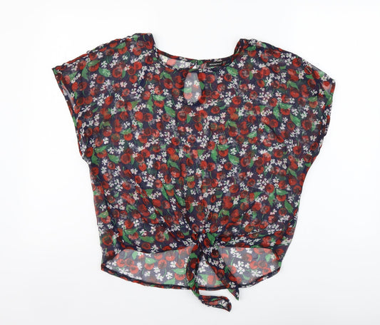 Atmosphere Womens Multicoloured Geometric Polyester Basic Blouse Size 8 Round Neck