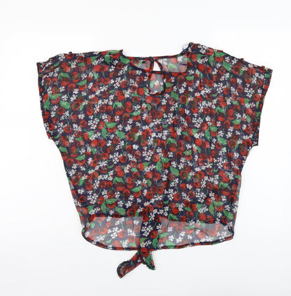 Atmosphere Womens Multicoloured Geometric Polyester Basic Blouse Size 8 Round Neck