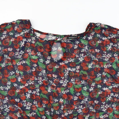 Atmosphere Womens Multicoloured Geometric Polyester Basic Blouse Size 8 Round Neck