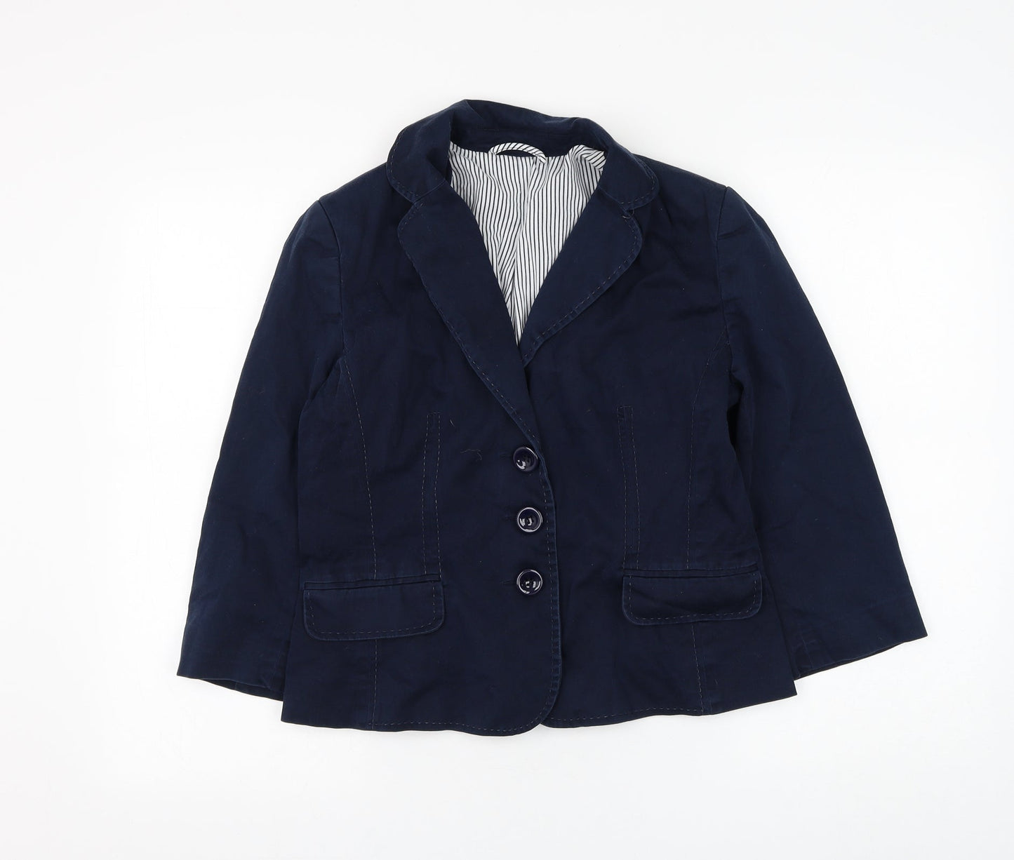 F&F Womens Blue Jacket Blazer Size 12 Button