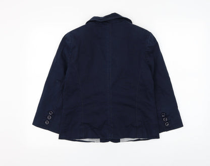 F&F Womens Blue Jacket Blazer Size 12 Button