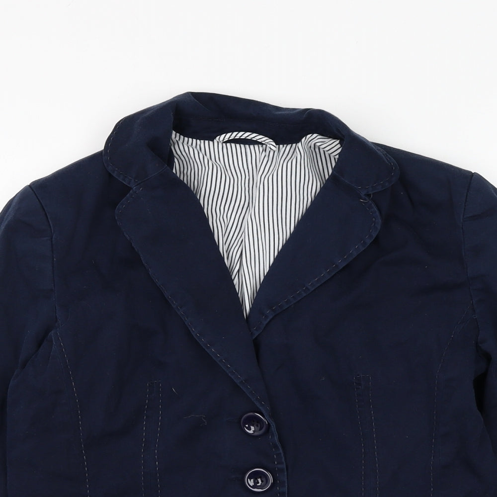 F&F Womens Blue Jacket Blazer Size 12 Button