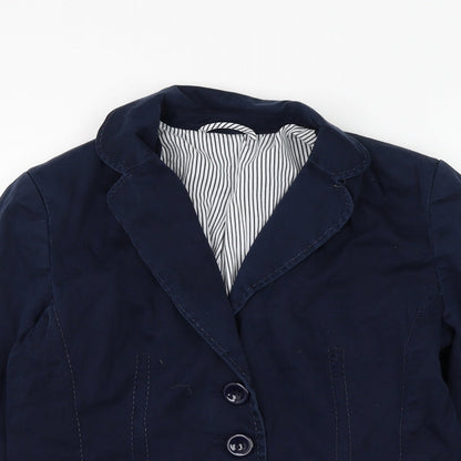 F&F Womens Blue Jacket Blazer Size 12 Button