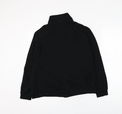 OVS Womens Black Cotton Pullover Sweatshirt Size L Button