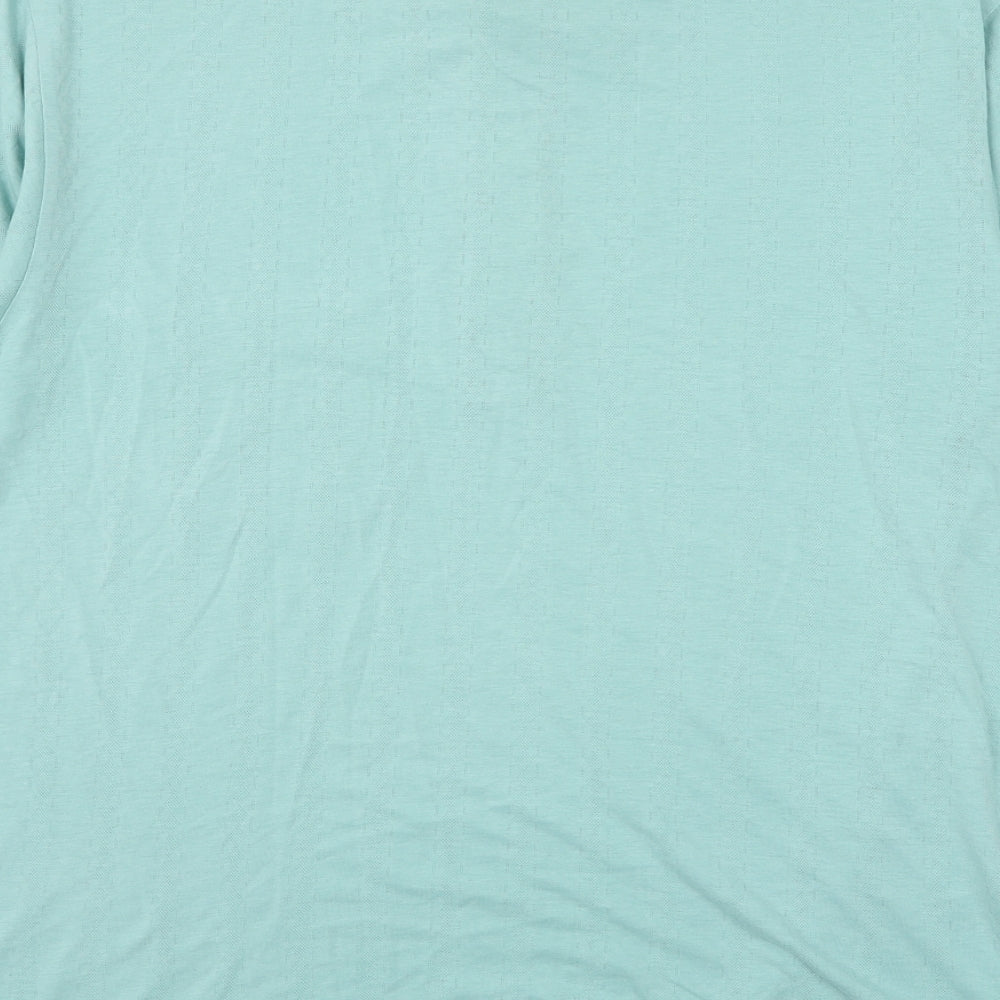 Savatini Mens Green Polyester Polo Size M Collared Button