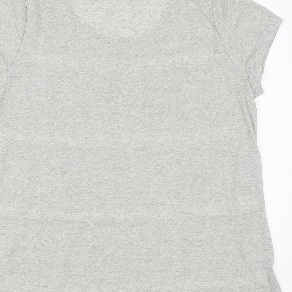 Essentials Collection Womens Grey Polyester Basic T-Shirt Size M Scoop Neck