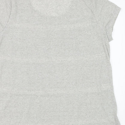 Essentials Collection Womens Grey Polyester Basic T-Shirt Size M Scoop Neck