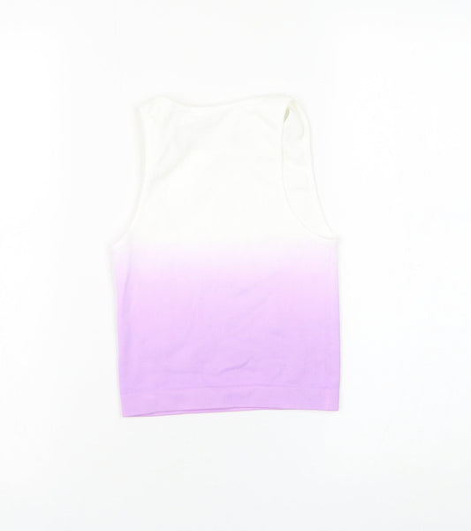 Primark Womens Purple Nylon Basic Tank Size 6 Round Neck