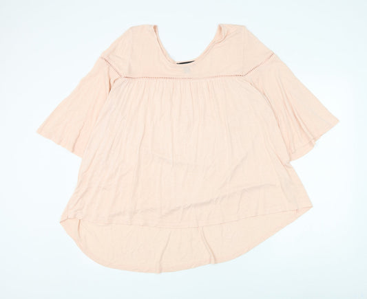 Atmosphere Womens Pink Viscose Basic Blouse Size 16 Scoop Neck