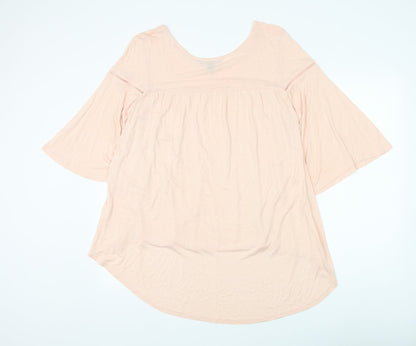 Atmosphere Womens Pink Viscose Basic Blouse Size 16 Scoop Neck