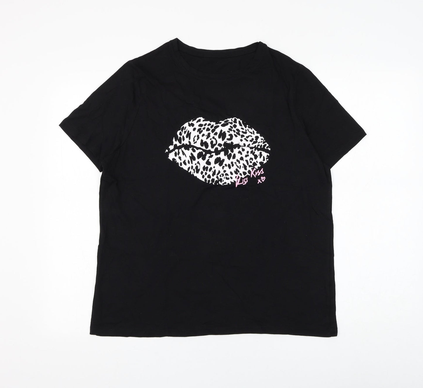 Womens UK Size M Preworn Black Basic T-Shirt