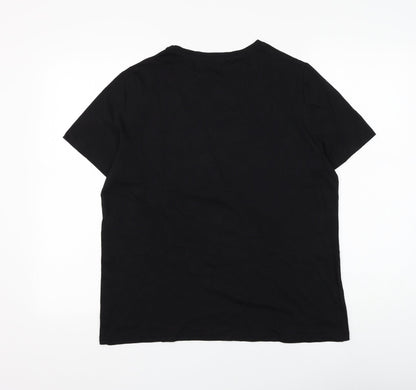 Womens UK Size M Preworn Black Basic T-Shirt