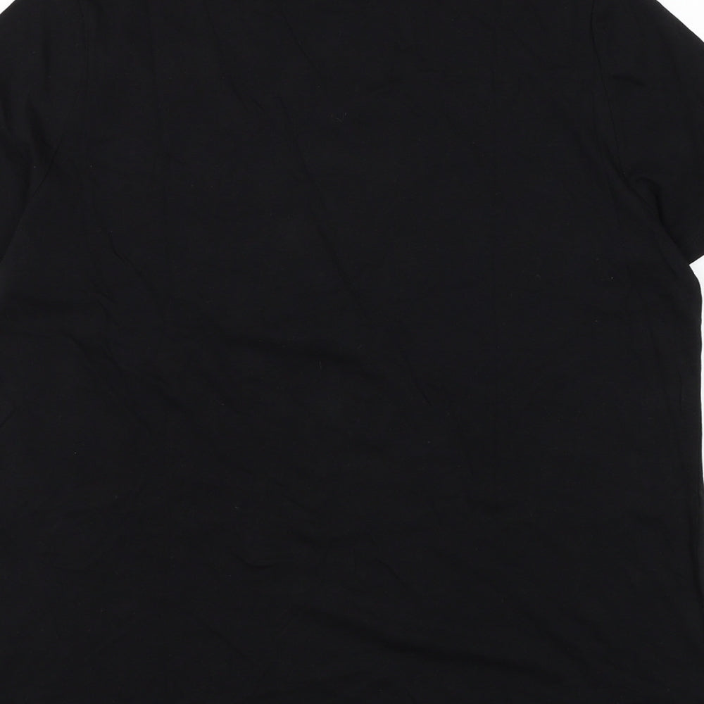 Womens UK Size M Preworn Black Basic T-Shirt