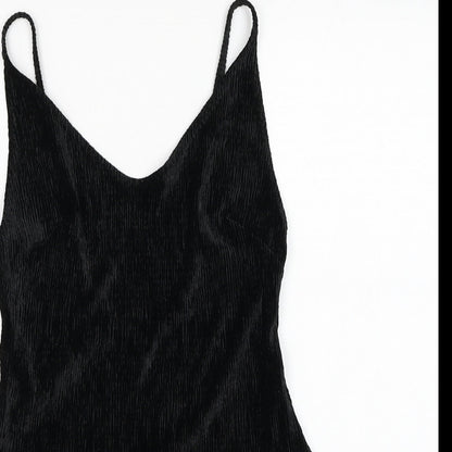 H&M Womens Black Polyester Bodysuit One-Piece Size S Snap