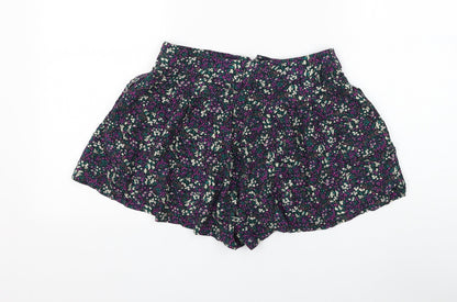 Warehouse Womens Multicoloured Floral Viscose Hot Pants Shorts Size 8 L3 in Regular Zip