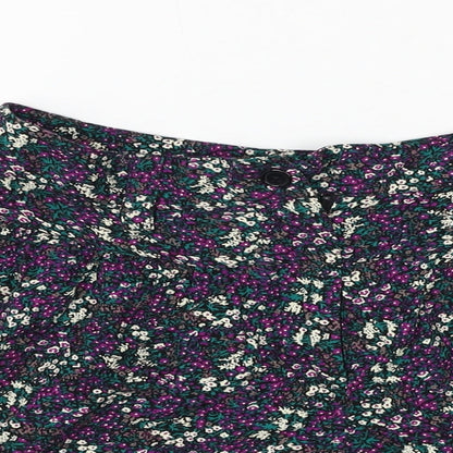 Warehouse Womens Multicoloured Floral Viscose Hot Pants Shorts Size 8 L3 in Regular Zip