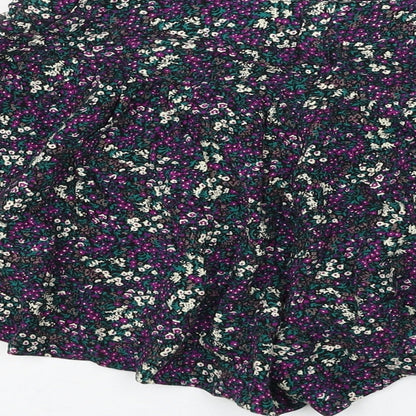 Warehouse Womens Multicoloured Floral Viscose Hot Pants Shorts Size 8 L3 in Regular Zip