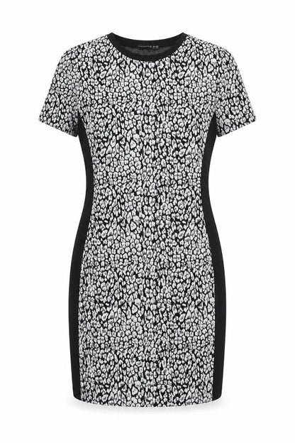 Atmosphere Womens Black Geometric Polyacrylate Fibre Pencil Dress Size 12 Round Neck Pullover