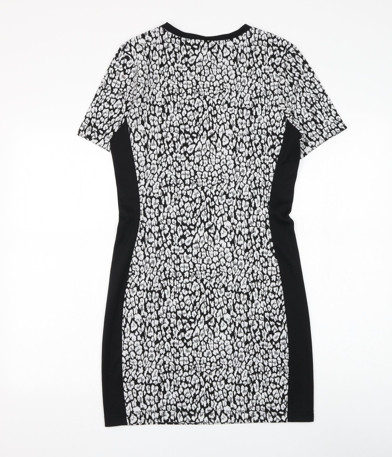 Atmosphere Womens Black Geometric Polyacrylate Fibre Pencil Dress Size 12 Round Neck Pullover
