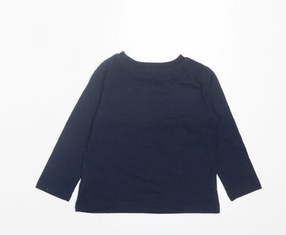 Dunnes Stores Boys Blue Cotton Basic Casual Size 12-18 Months Crew Neck Pullover - Out Of This World