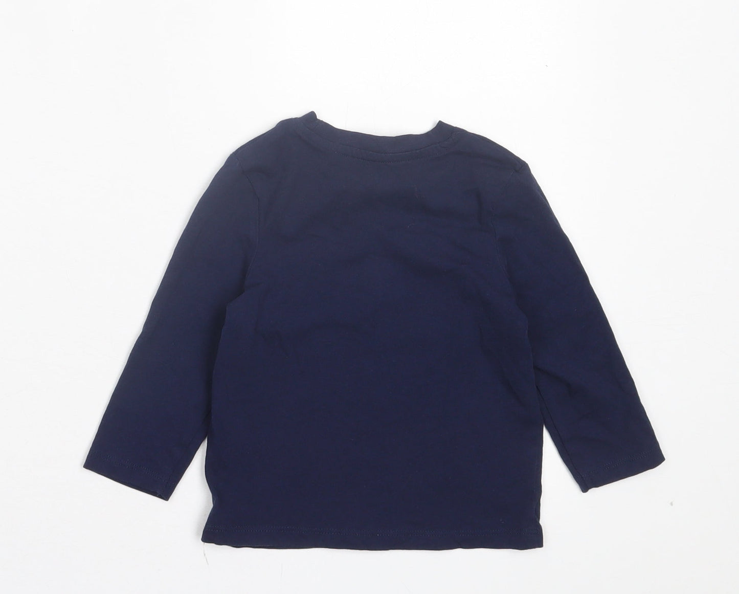 Very Boys Blue Cotton Basic Casual Size 12-18 Months Crew Neck Pullover - Lil Bro Tree Rex