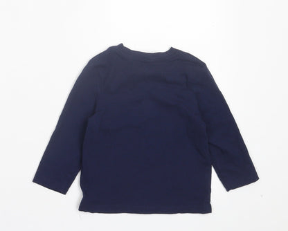 Very Boys Blue Cotton Basic Casual Size 12-18 Months Crew Neck Pullover - Lil Bro Tree Rex