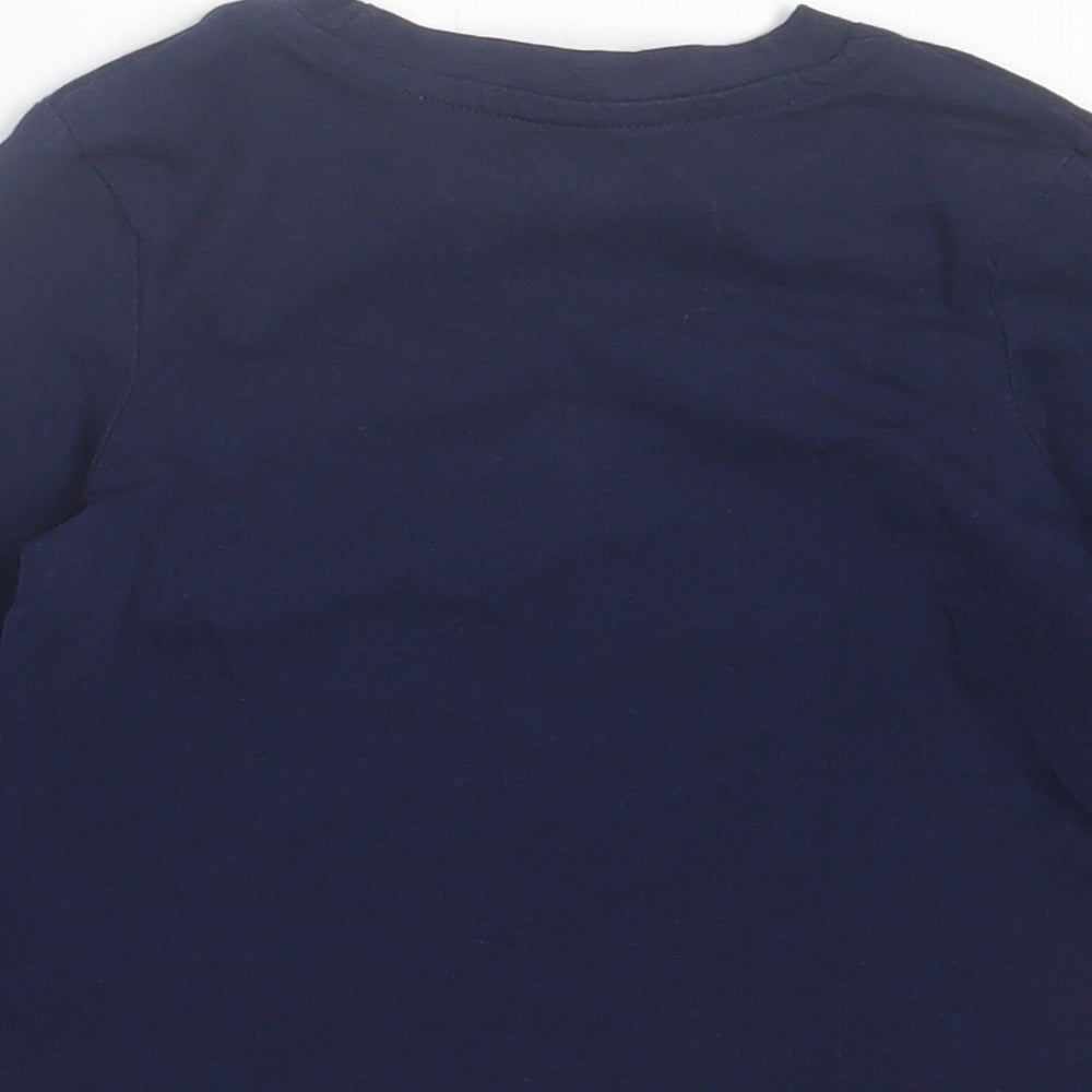 Very Boys Blue Cotton Basic Casual Size 12-18 Months Crew Neck Pullover - Lil Bro Tree Rex