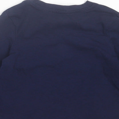 Very Boys Blue Cotton Basic Casual Size 12-18 Months Crew Neck Pullover - Lil Bro Tree Rex