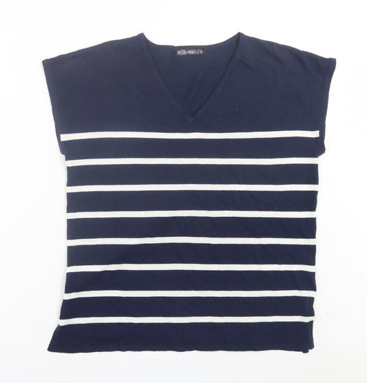Womens UK Size XS Dunnes Stores Blue Basic T-Shirt