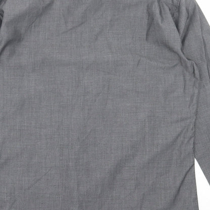 Mens UK Size 14.5 Cedar Wood State Grey  Button-Up Long Sleeve Casual Shirt